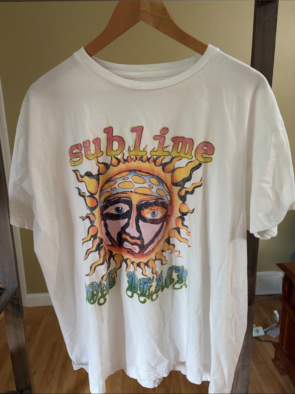 White oversized Sublime Graphic T